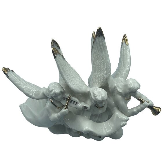 Mikasa Musical Angel Trio Playing Instruments Porcelain Cream and Gold - Picture 12 of 12